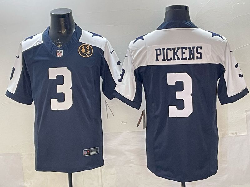 Men 2026 Dallas Cowboys #3 Pickens Blue 3th generations Nike Limited NFL Jersey style 02->dallas cowboys->NFL Jersey